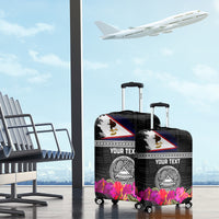 Personalized American Samoa Flag Day Luggage Cover Tanoa and Fue mix Hibiscus Flower Polynesian Pattern LT03 - Polynesian Pride