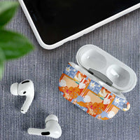 Hawaiian and Japanese Culture Together AirPods Case Palaka Japanese Art and Tropical Motif Tribal Patchwork