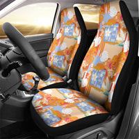 Hawaiian and Japanese Culture Together Car Seat Cover Palaka Japanese Art and Tropical Motif Tribal Patchwork