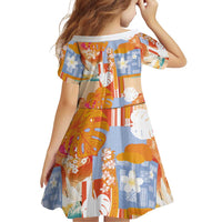 Hawaiian and Japanese Culture Together Family Matching Off The Shoulder Long Sleeve Dress and Hawaiian Shirt Palaka Japanese Art and Tropical Motif Tribal Patchwork LT03 - Polynesian Pride