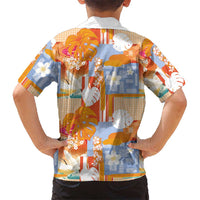Hawaiian and Japanese Culture Together Family Matching Short Sleeve Bodycon Dress and Hawaiian Shirt Palaka Japanese Art and Tropical Motif Tribal Patchwork LT03 - Polynesian Pride