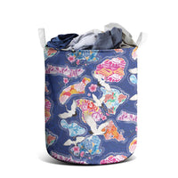 Hawaiian and Japanese Culture Together Laundry Basket Hawaiian Archipelago Shape Sea Animals