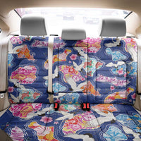 Hawaiian and Japanese Culture Together Back Car Seat Cover Hawaiian Archipelago Shape Sea Animals