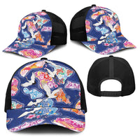 Hawaiian and Japanese Culture Together Baseball Net Cap Hawaiian Archipelago Shape Sea Animals LT03 - Polynesian Pride