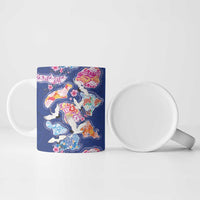 Hawaiian and Japanese Culture Together Ceramic Mug Hawaiian Archipelago Shape Sea Animals LT03 - Polynesian Pride