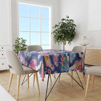 Hawaiian and Japanese Culture Together Tablecloth Hawaiian Archipelago Shape Sea Animals LT03 - Polynesian Pride