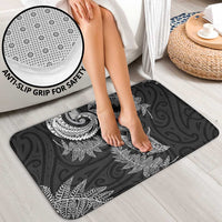 New Zealand Sea Animals with Maori Tribal Tattoo Bathroom Set Shark Manta Ray with Silver Fern Black