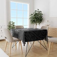 New Zealand Sea Animals with Maori Tribal Tattoo Tablecloth Shark Manta Ray with Silver Fern Black LT03 - Polynesian Pride