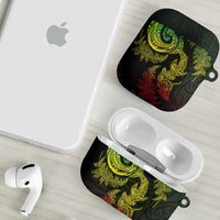 New Zealand Sea Animals with Maori Tribal Tattoo AirPods Case Shark Manta Ray with Silver Fern Reggae