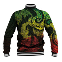 New Zealand Sea Animals with Maori Tribal Tattoo Baseball Jacket Shark Manta Ray with Silver Fern Reggae