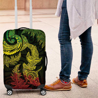 New Zealand Sea Animals with Maori Tribal Tattoo Luggage Cover Shark Manta Ray with Silver Fern Reggae