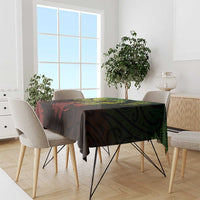 New Zealand Sea Animals with Maori Tribal Tattoo Tablecloth Shark Manta Ray with Silver Fern Reggae LT03 - Polynesian Pride