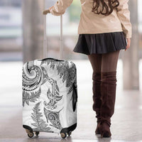 New Zealand Sea Animals with Maori Tribal Tattoo Luggage Cover Shark Manta Ray with Silver Fern White