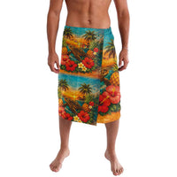Hawaiian Turtles on Beach Lavalava with Pineapple Tropical Plant and Lei LT03 Multicolor - Polynesian Pride