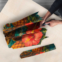 Hawaiian Turtles on Beach Umbrella with Pineapple Tropical Plant and Lei LT03 - Polynesian Pride