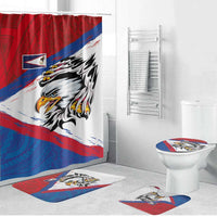American Samoa Flag Day Bathroom Set Polynesian Art Geometric with Flag Brush Style