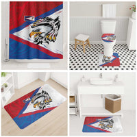 American Samoa Flag Day Bathroom Set Polynesian Art Geometric with Flag Brush Style