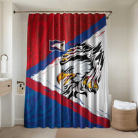 American Samoa Flag Day Bathroom Set Polynesian Art Geometric with Flag Brush Style