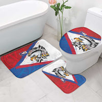 American Samoa Flag Day Bathroom Set Polynesian Art Geometric with Flag Brush Style