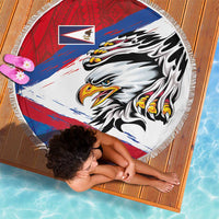 American Samoa Flag Day Beach Blanket Polynesian Art Geometric with Flag Brush Style