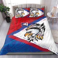 American Samoa Flag Day Bedding Set Polynesian Art Geometric with Flag Brush Style
