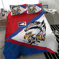 American Samoa Flag Day Bedding Set Polynesian Art Geometric with Flag Brush Style