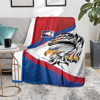 American Samoa Flag Day Blanket Polynesian Art Geometric with Flag Brush Style