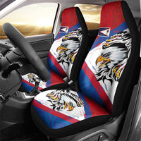 American Samoa Flag Day Car Seat Cover Polynesian Art Geometric with Flag Brush Style