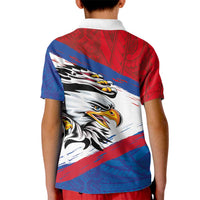 American Samoa Flag Day Kid Polo Shirt Polynesian Art Geometric with Flag Brush Style LT03 - Polynesian Pride