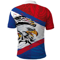 American Samoa Flag Day Polo Shirt Polynesian Art Geometric with Flag Brush Style