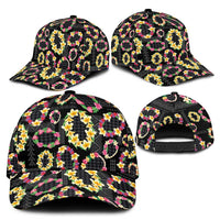 Hawaiian Kakau Tattoo Leis and Palaka Pattern Classic Cap Traditional Aloha Tribal Black Color LT03 - Polynesian Pride
