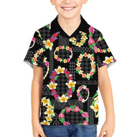 Hawaiian Kakau Tattoo Leis and Palaka Pattern Hawaiian Shirt Traditional Aloha Tribal Black Color