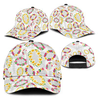 Hawaiian Kakau Tattoo Leis and Palaka Pattern Classic Cap Traditional Aloha Tribal White Color LT03 - Polynesian Pride