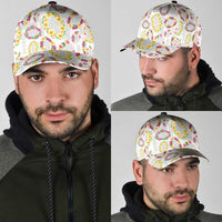 Hawaiian Kakau Tattoo Leis and Palaka Pattern Classic Cap Traditional Aloha Tribal White Color LT03 - Polynesian Pride