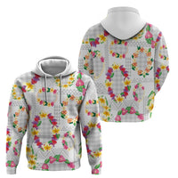 Hawaiian Kakau Tattoo Leis and Palaka Pattern Hoodie Traditional Aloha Tribal White Color LT03 - Polynesian Pride