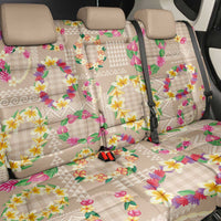 Hawaiian Kakau Tattoo Leis and Palaka Pattern Back Car Seat Cover Traditional Aloha Tribal Beige Color