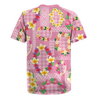 Hawaiian Leis Rugby Jersey Kakau Tattoos and Palaka Pastel Pink Color
