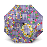 Hawaiian Leis Umbrella Kakau Tattoos and Palaka Pastel Purple Color