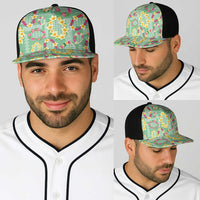 Hawaiian Leis Baseball Net Cap Kakau Tattoos and Palaka Pastel Green Color LT03 - Polynesian Pride