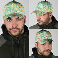 Hawaiian Leis Classic Cap Kakau Tattoos and Palaka Pastel Green Color
