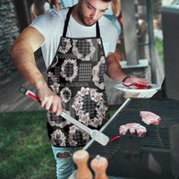 Hawaiian Leis Apron Kakau Tattoos and Palaka Pastel Grayscale LT03 - Polynesian Pride