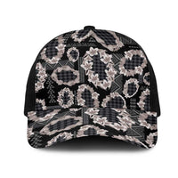 Hawaiian Leis Mesh Trucker Cap Kakau Tattoos and Palaka Pastel Grayscale