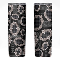 Hawaiian Leis Skinny Tumbler Kakau Tattoos and Palaka Pastel Grayscale