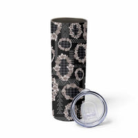 Hawaiian Leis Skinny Tumbler Kakau Tattoos and Palaka Pastel Grayscale