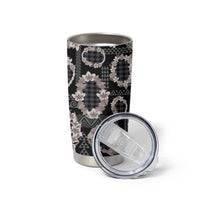 Hawaiian Leis Tumbler Cup Kakau Tattoos and Palaka Pastel Grayscale LT03 - Polynesian Pride