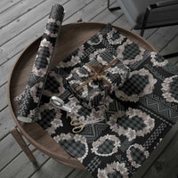 Hawaiian Leis Wrapping Paper Kakau Tattoos and Palaka Pastel Grayscale