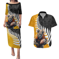 New Zealand and Australia Rugby Couples Matching Puletasi and Hawaiian Shirt Koala and Maori Warrior Together