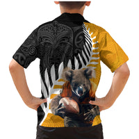 New Zealand and Australia Rugby Family Matching Mermaid Dress and Hawaiian Shirt Koala and Maori Warrior Together