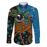 Fiji and Australia Family Matching Tank Maxi Dress and Hawaiian Shirt Palm Tree and Abogirinal Emu