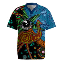 Fiji and Australia Rugby Jersey Palm Tree and Abogirinal Emu